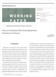 (Working Paper 2017-06/Employment and Labor Policies in Transition: Social Policy) How to Introduce the Unemployment Assistance Scheme