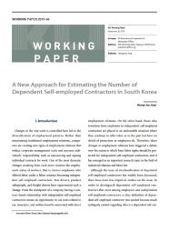 (Working Paper 2019-06) A New Approach for Estimating the Number of Dependent Self-employed Contractors in South Korea