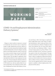 (Working Paper 2020-05) COVID-19 and Employment Administration Delivery Systems
