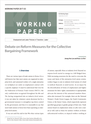 (Working Paper 2017-03/Employment and Labor Policies in Transition: Labor) Debate on Reform Measures for the Collective Bargaining Framework