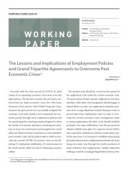  (Working Paper 2020-09)The Lessons and Implications of Employment Policies and Grand Tripartite Agreements to Overcome Past Economic Crises 
