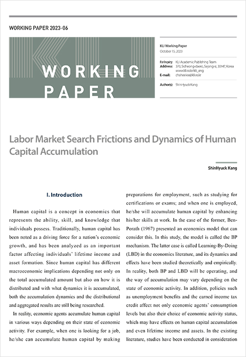 (Working Paper 2023-06) Labor Market Search Frictions and Dynamics of Human Capital Accumulation